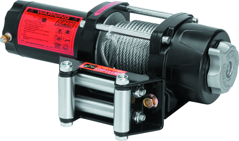 QuadBoss Winch Kit - 39ft x 3/16in Cable - 3hp - Roller Fairlead - Wired Remote - 2500lb