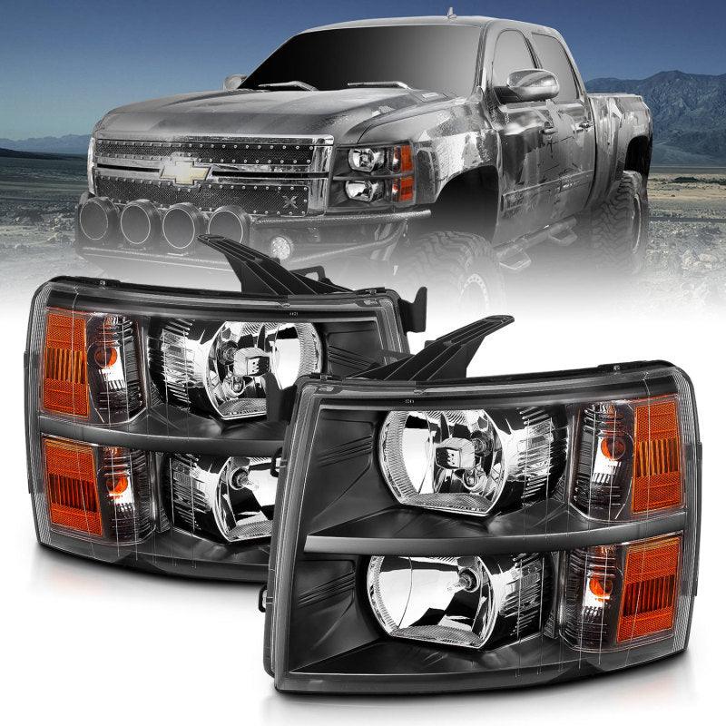 ANZO 2007-2013 Chevrolet Silverado Crystal Headlights Black - Order Your Parts - اطلب قطعك