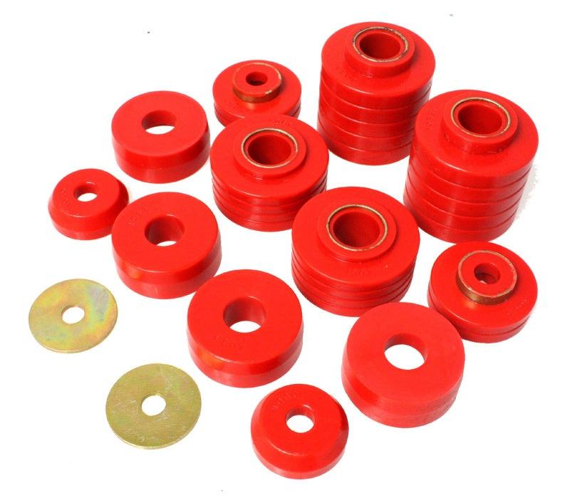 Energy Suspension 80-98 Ford F250/F350 / 80-92 Ford F100/F150 / 85-98 Ford F450 Red Body Mount Set - Order Your Parts - اطلب قطعك