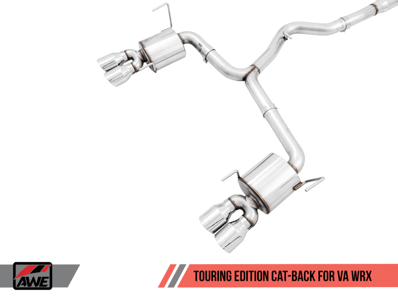 AWE Tuning 2015+ Subaru WRX VA Sedan Touring Edition Exhaust - Chrome Silver Tips (102mm) - Order Your Parts - اطلب قطعك