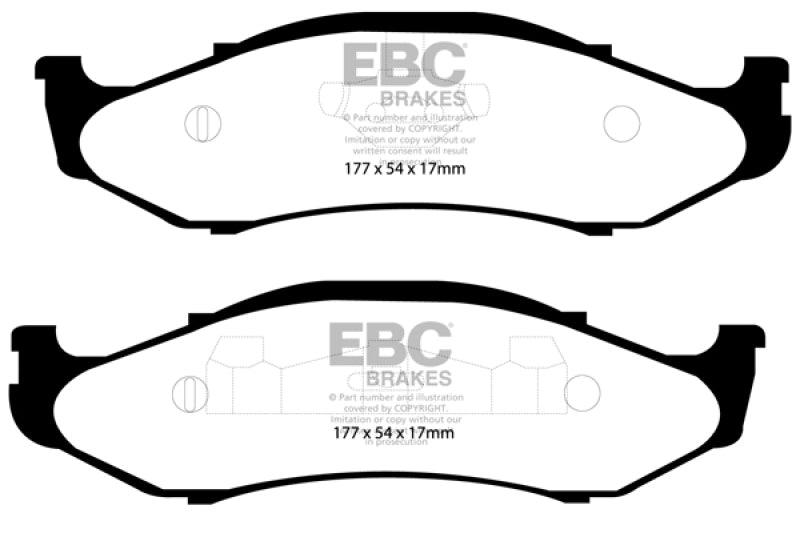 EBC 97-99 Jeep Cherokee 2.5 82mm High Rotors Yellowstuff Front Brake Pads - Order Your Parts - اطلب قطعك
