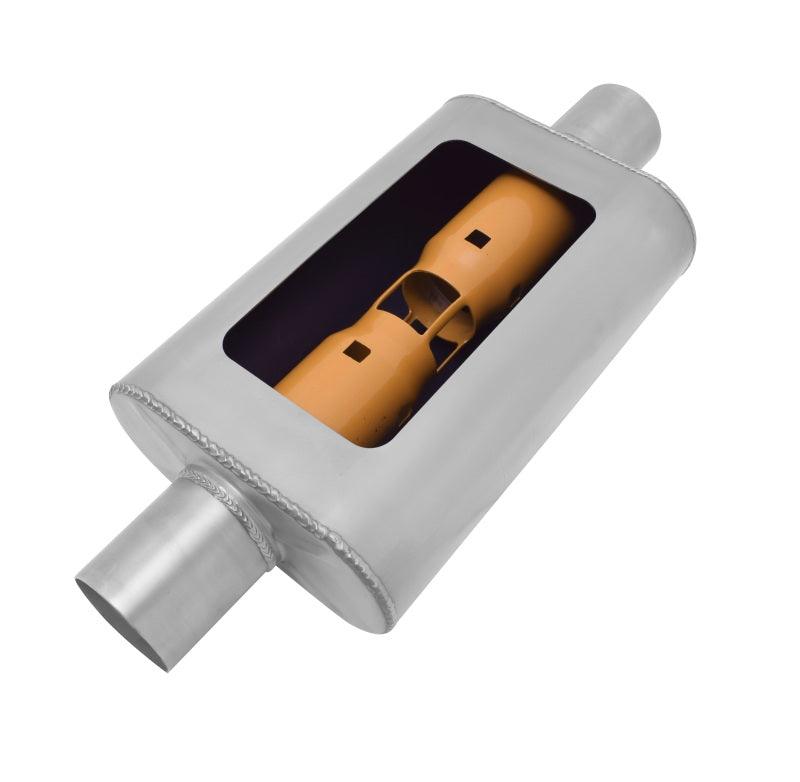 Gibson MWA Superflow Center/Center Oval Muffler - 4x9x14in/3in Inlet/3in Outlet - Stainless - Order Your Parts - اطلب قطعك