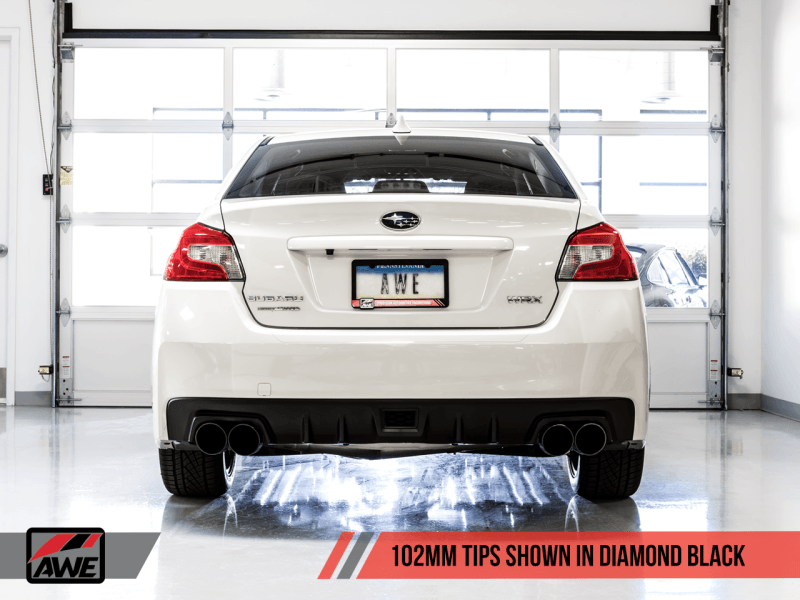 AWE Tuning Subaru WRX/STI VA/GV Sedan Track Edition Exhaust - Diamond Black Tips (102mm) - Order Your Parts - اطلب قطعك