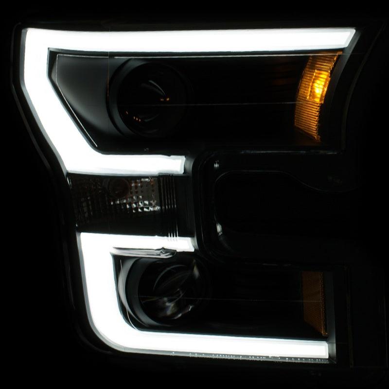 ANZO 2015-2017 Ford F-150 Projector Headlights w/ Plank Style Switchback Black w/ Amber - Order Your Parts - اطلب قطعك