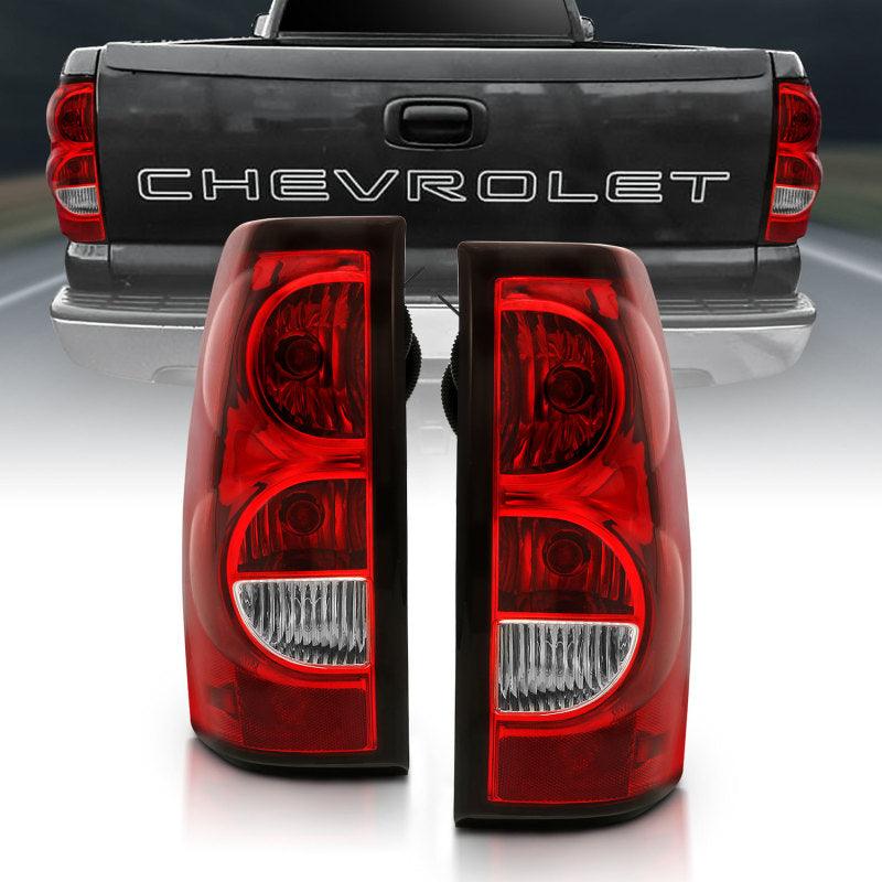ANZO 2004-2007 Chevy Silverado Taillight Red/Clear Lens w/Black Trim (OE Replacement) - Order Your Parts - اطلب قطعك