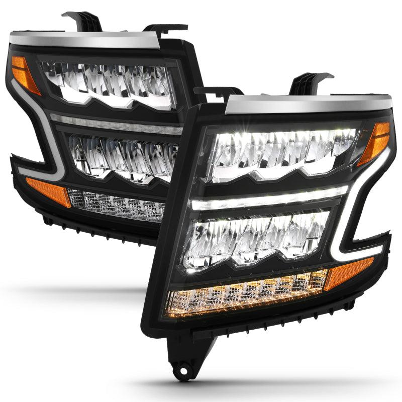 ANZO 15-20 Chevy Tahoe/Suburban LED Light Bar Style Headlights Black w/Sequential w/DRL w/Amber - Order Your Parts - اطلب قطعك