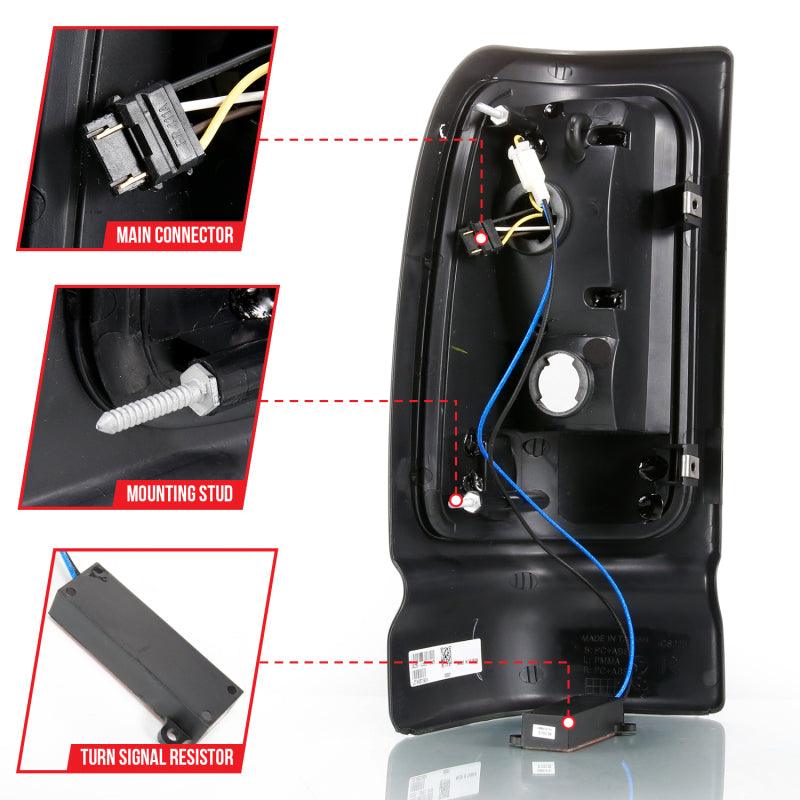 ANZO 1994-2001 Dodge Ram 1500 LED Taillights Plank Style Black w/Clear Lens - Order Your Parts - اطلب قطعك