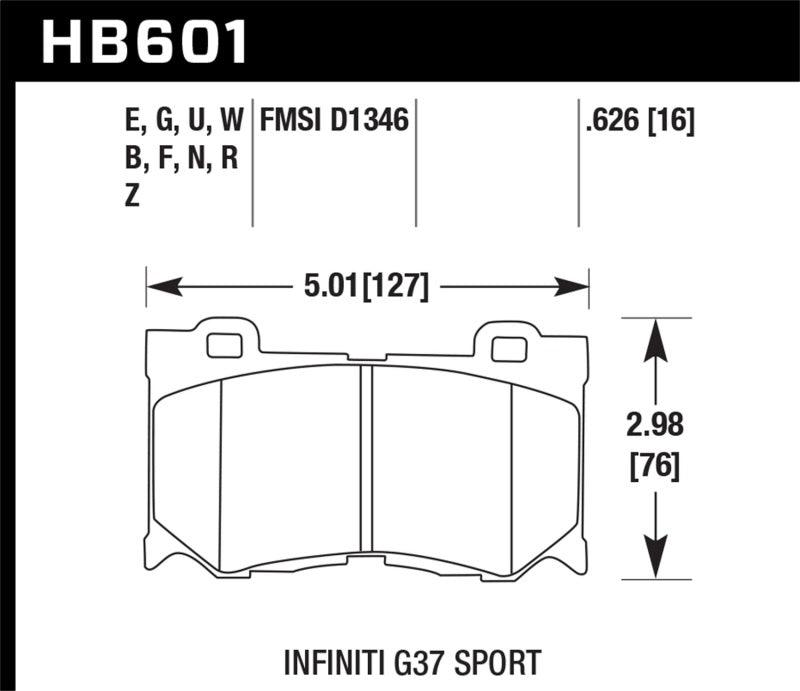 Hawk 10-11 Infiniti FX50 / 09-10 G37 / 09-10 Nissan 370Z DTC-60 Race Front Brake Pads - Order Your Parts - اطلب قطعك