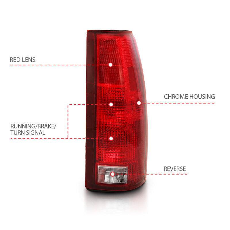 ANZO 1988-1999 Chevy C1500 Taillight Red/Clear Lens w/ Circuit Board(OE Replacement) - Order Your Parts - اطلب قطعك