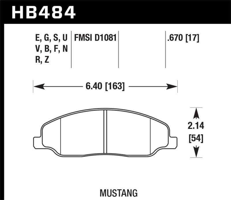 Hawk 05-10 Ford Mustang GT & V6 / 07-08 Shelby GT HPS Street Front Brake Pads - Order Your Parts - اطلب قطعك