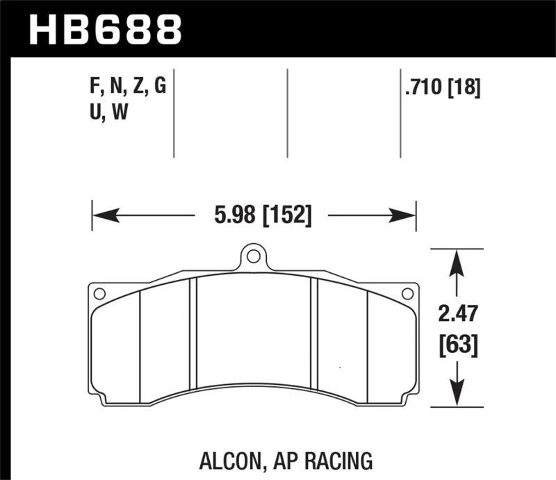 Hawk AP Racing/Alcon Performance Ceramic Racing Front Brake Pads w/0.710in Thickness - Order Your Parts - اطلب قطعك