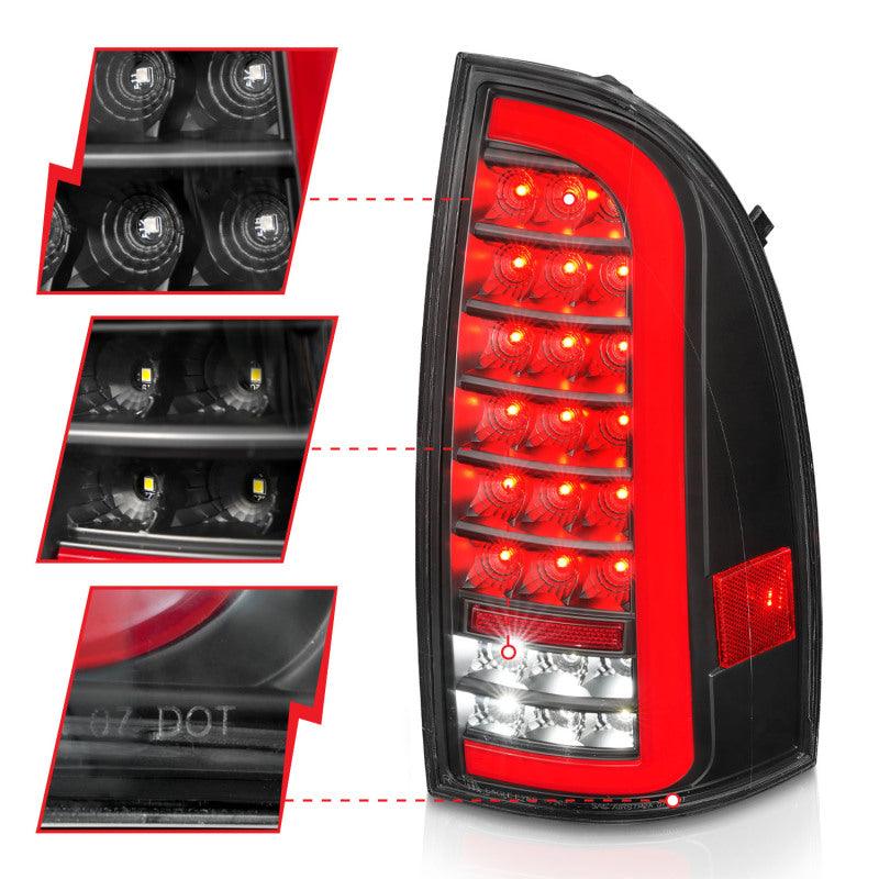 ANZO 05-15 Toyota Tacoma Full LED Tail Lights w/Light Bar Sequential Black Housing Clear Lens - Order Your Parts - اطلب قطعك