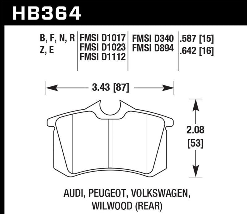 Hawk 2010-2013 Audi A3 TDI HPS 5.0 Rear Brake Pads - Order Your Parts - اطلب قطعك