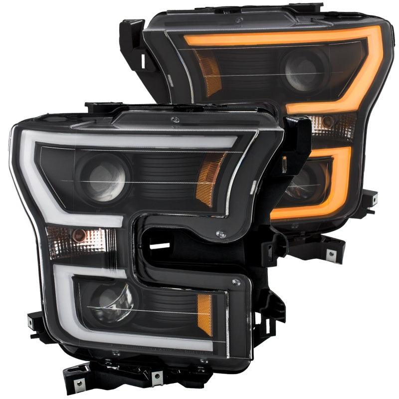 ANZO 2015-2017 Ford F-150 Projector Headlights w/ Plank Style Switchback Black w/ Amber - Order Your Parts - اطلب قطعك