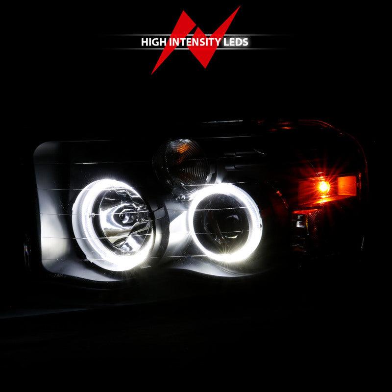 ANZO 2002-2005 Dodge Ram 1500 Projector Headlights w/ Halo Black Clear Amber - Order Your Parts - اطلب قطعك