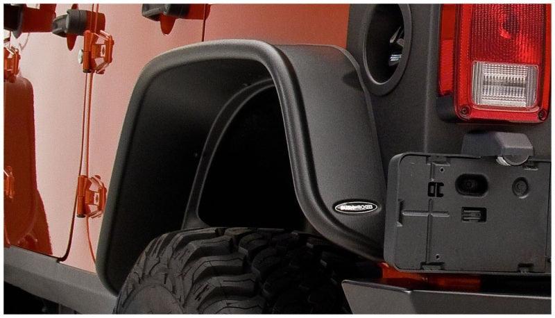 Bushwacker 07-18 Jeep Wrangler Unlimited Flat Style Flares 2pc 4-Door Sport Utility Only - Black - Order Your Parts - اطلب قطعك