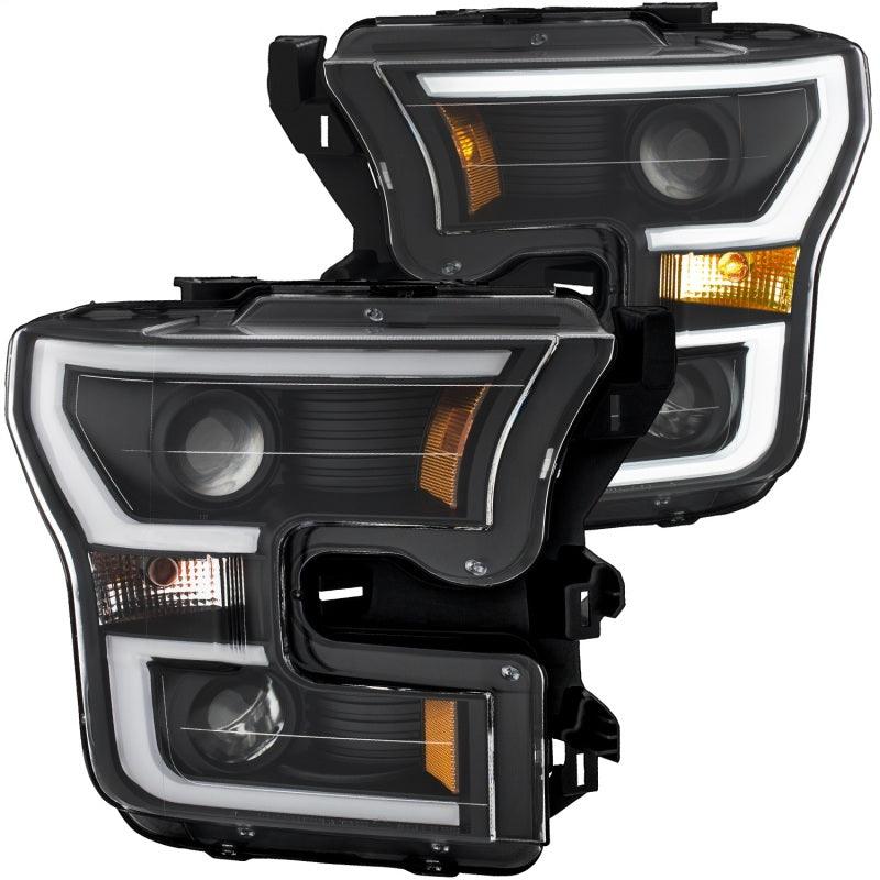 ANZO 2015-2017 Ford F-150 Projector Headlights w/ Plank Style Switchback Black w/ Amber - Order Your Parts - اطلب قطعك