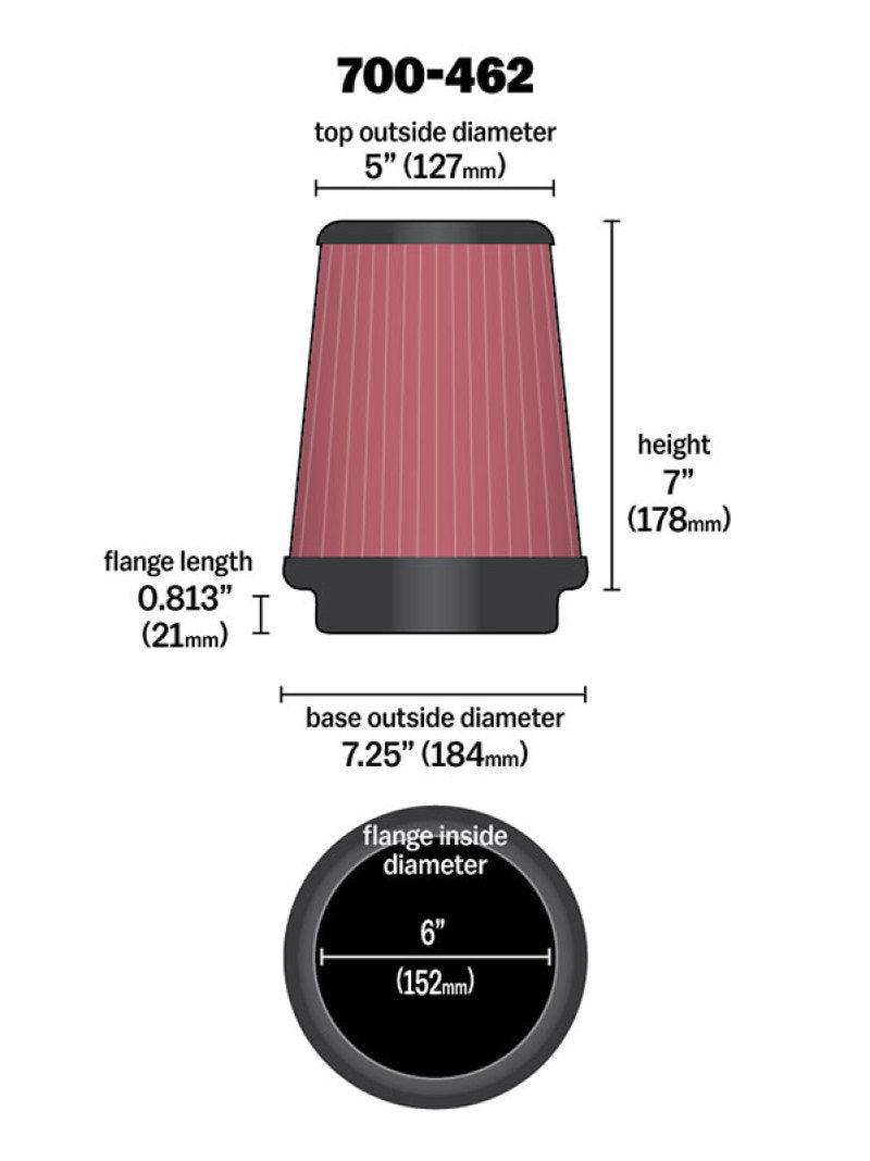 Airaid Universal Air Filter - Cone 6 x 7-1/4 x 5 x 7 - Order Your Parts - اطلب قطعك