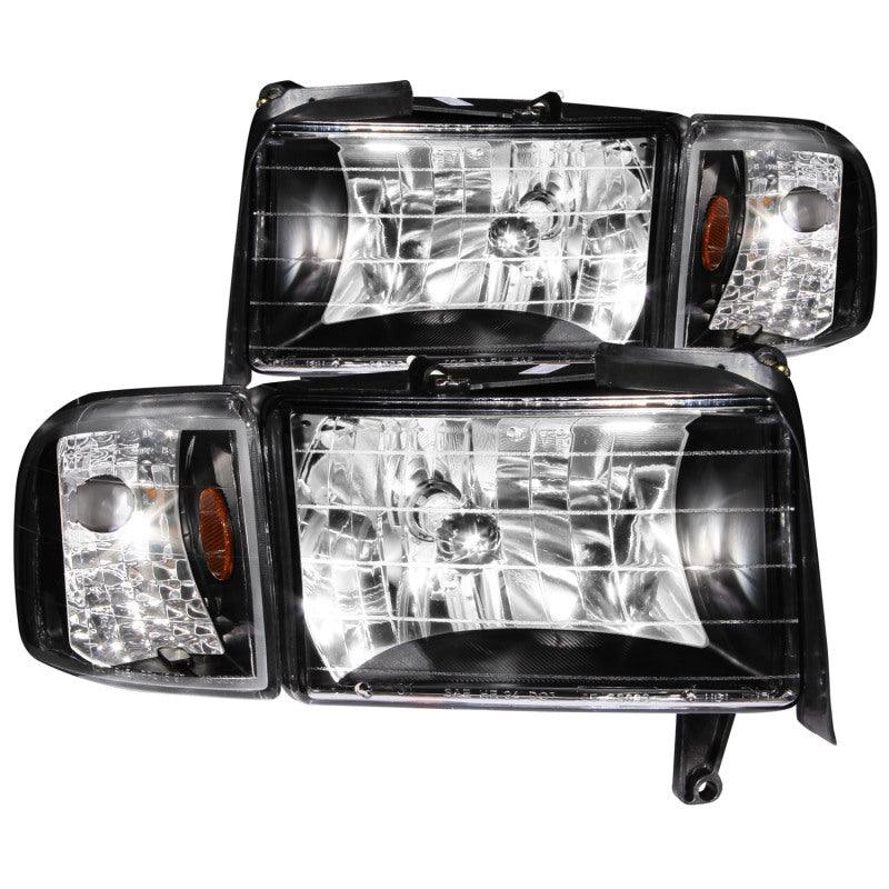 ANZO 1994-2001 Dodge Ram Crystal Headlights Black - Order Your Parts - اطلب قطعك