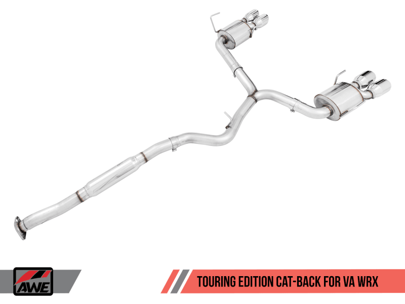 AWE Tuning 2015+ Subaru WRX VA Sedan Touring Edition Exhaust - Chrome Silver Tips (102mm) - Order Your Parts - اطلب قطعك