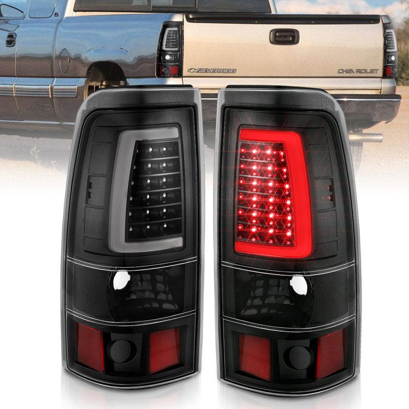 ANZO 1999-2002 Chevy Silverado 1500 LED Taillights Plank Style Black w/Clear Lens - Order Your Parts - اطلب قطعك