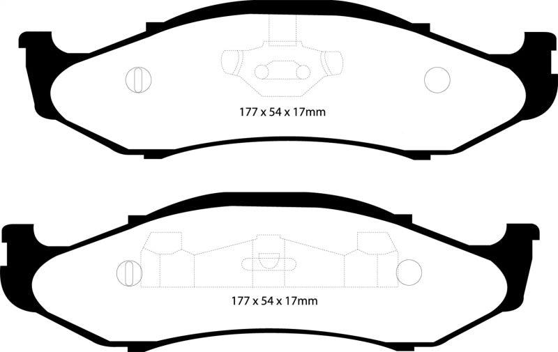 EBC 97-99 Jeep Cherokee 2.5 82mm High Rotors Yellowstuff Front Brake Pads - Order Your Parts - اطلب قطعك