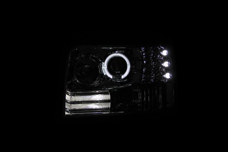 ANZO 1992-1996 Ford F-150 Projector Headlights w/ Halo Chrome w/ Side Markers and Parking Lights - Order Your Parts - اطلب قطعك