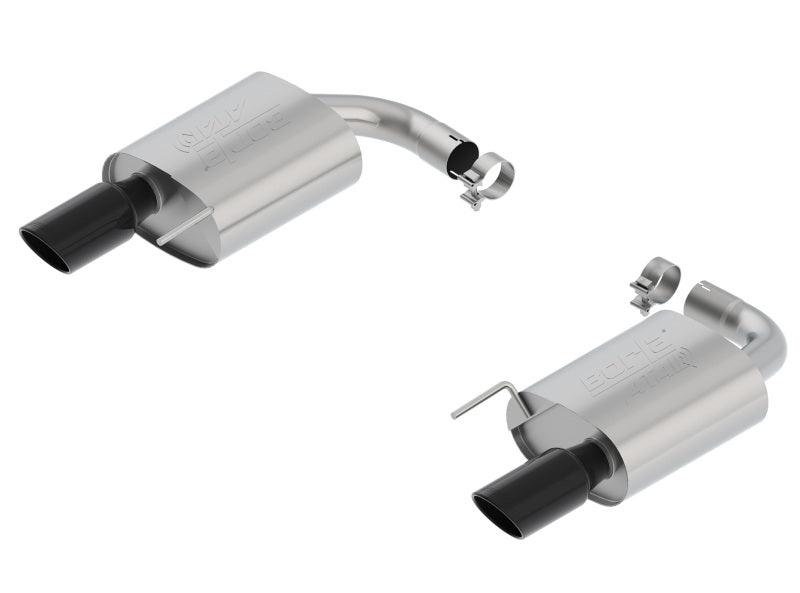 Borla Atak S Rear Section 15-17 Ford Mustang GT 5.0L V8 MT/AT 2.5in pipe 4in tip (Black Chrome) - Order Your Parts - اطلب قطعك