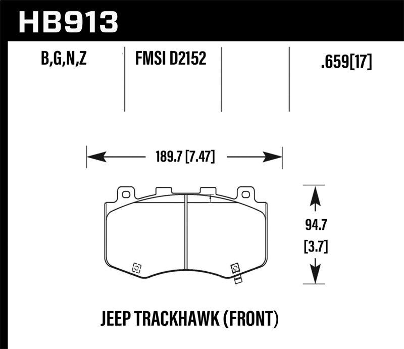 Hawk 18-19 Jeep Grand Cherokee Trackhawk HPS 5.0 Front Brake Pads - Order Your Parts - اطلب قطعك