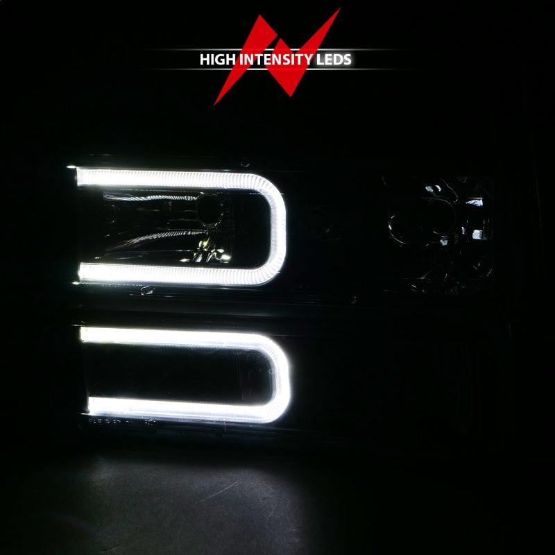 ANZO 88-98 Chevrolet C1500 Crystal Headlights w/ Light Bar Black Housing w/ Signal Side Markers 8Pcs - Order Your Parts - اطلب قطعك