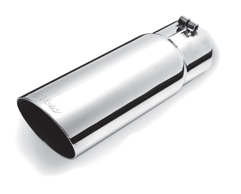 Gibson Round Single Wall Angle-Cut Tip - 4in OD/3.5in Inlet/12in Length - Stainless - Order Your Parts - اطلب قطعك