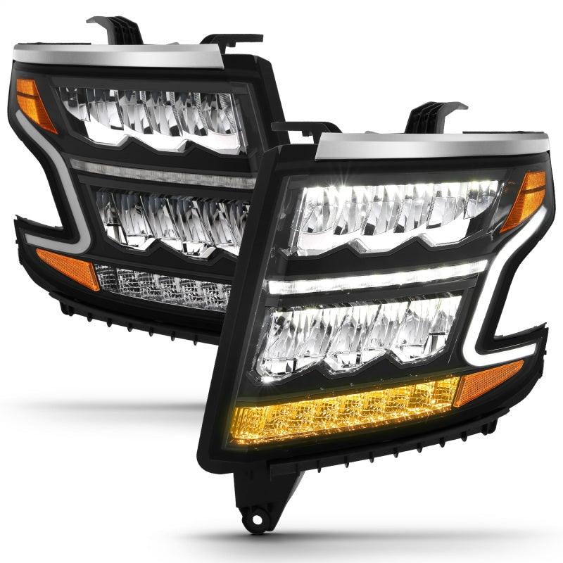 ANZO 15-20 Chevy Tahoe/Suburban LED Light Bar Style Headlights Black w/Sequential w/DRL w/Amber - Order Your Parts - اطلب قطعك