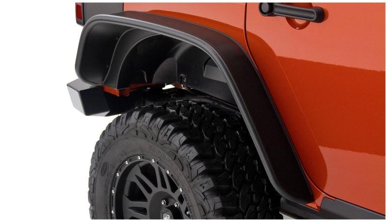 Bushwacker 07-18 Jeep Wrangler Unlimited Flat Style Flares 2pc 4-Door Sport Utility Only - Black - Order Your Parts - اطلب قطعك