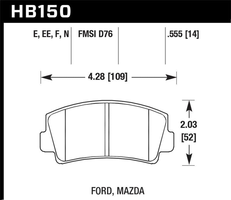 Hawk 79-84 Mazda B2000 / 70-74 RX-2 / 74-78 RX-4 / 79-85 RX-7 Blue 9012 Front Race Brake Pads - Order Your Parts - اطلب قطعك