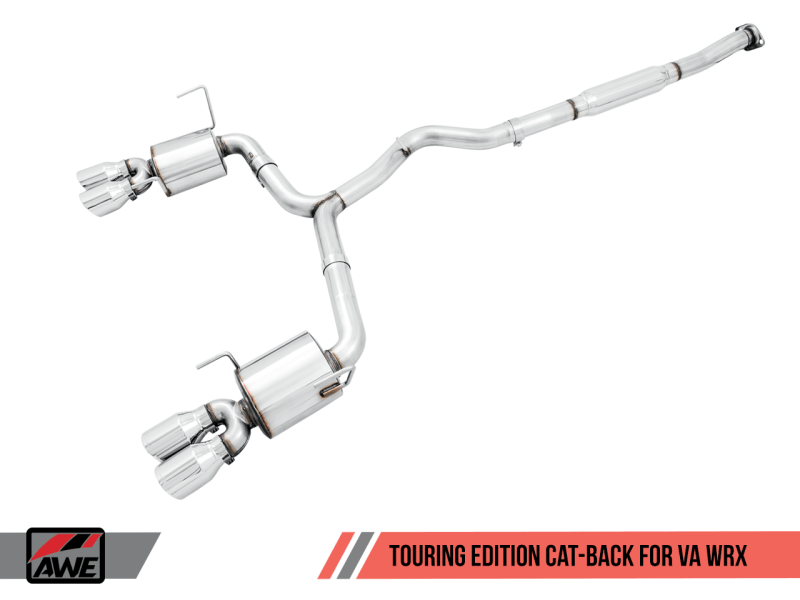 AWE Tuning 2015+ Subaru WRX VA Sedan Touring Edition Exhaust - Chrome Silver Tips (102mm) - Order Your Parts - اطلب قطعك