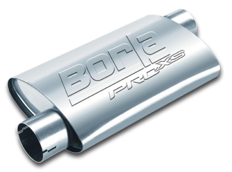 Borla Universal Pro-XS Muffler Oval 3in Inlet/Outlet Offset/Offset Notched Muffler - Order Your Parts - اطلب قطعك