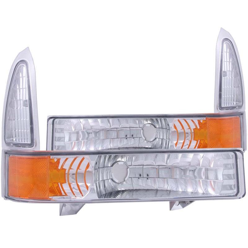 ANZO 2000-2004 Ford Excursion Euro Parking Lights Chrome w/ Amber Reflector - Order Your Parts - اطلب قطعك