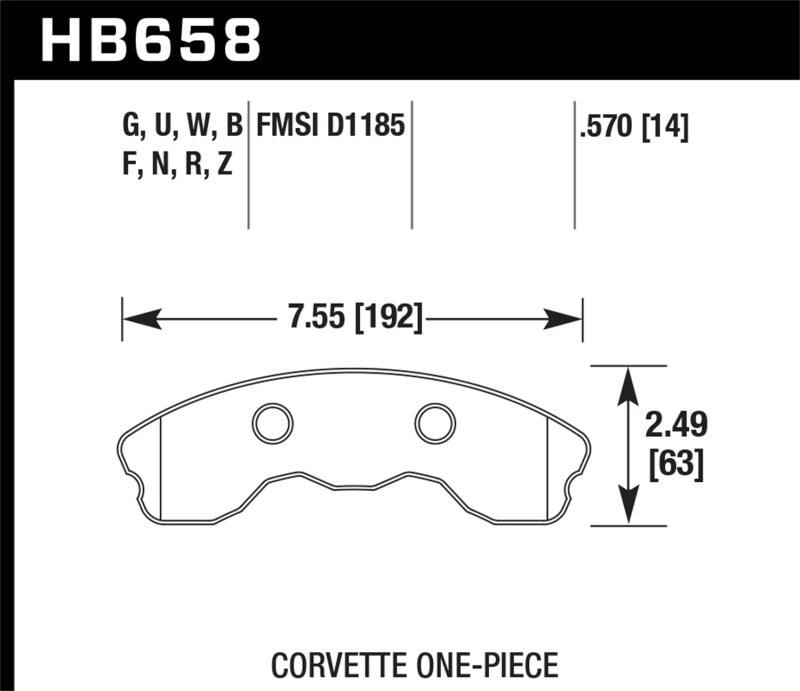 Hawk 10-11 Chevy Corvette Grand Sport / 06-08 Corvette Z06 (1 piece) Front DTC-70 Race Brake Pads - Order Your Parts - اطلب قطعك