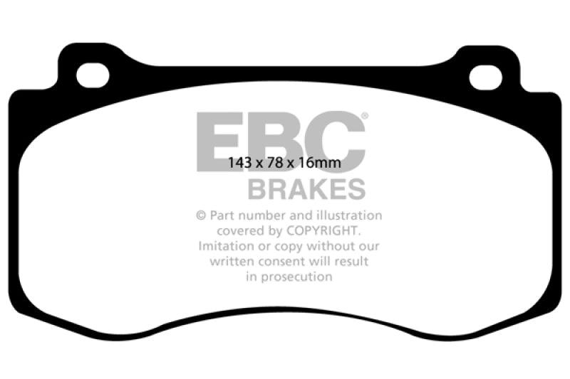 EBC 05-10 Chrysler 300C 6.1 SRT8 Yellowstuff Front Brake Pads (Excl 6 Piston Calipers) - Order Your Parts - اطلب قطعك