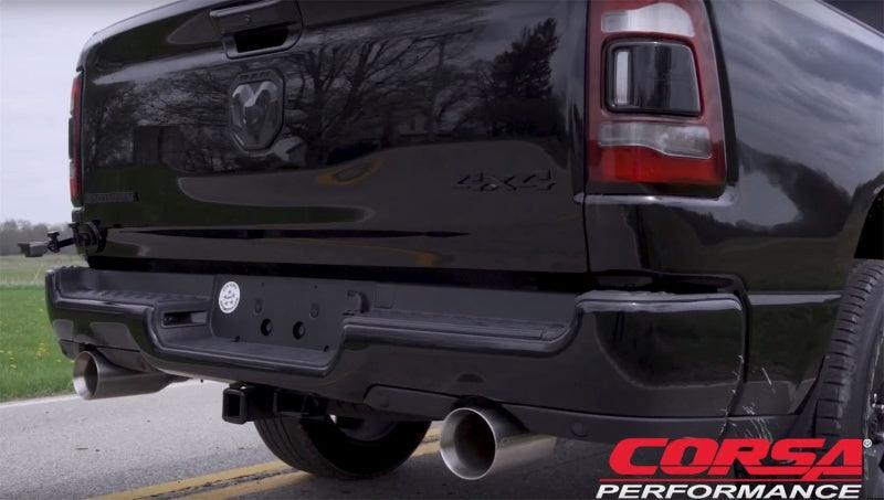 Corsa 2019 Ram 1500 5.7L Crew Cab w/ 57in or 76in Bed Cat-Back Dual Rr Exit 5in Satin Polished Tips - Order Your Parts - اطلب قطعك