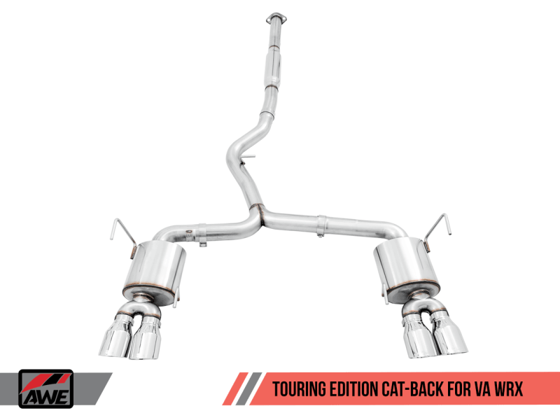 AWE Tuning 2015+ Subaru WRX VA Sedan Touring Edition Exhaust - Chrome Silver Tips (102mm) - Order Your Parts - اطلب قطعك