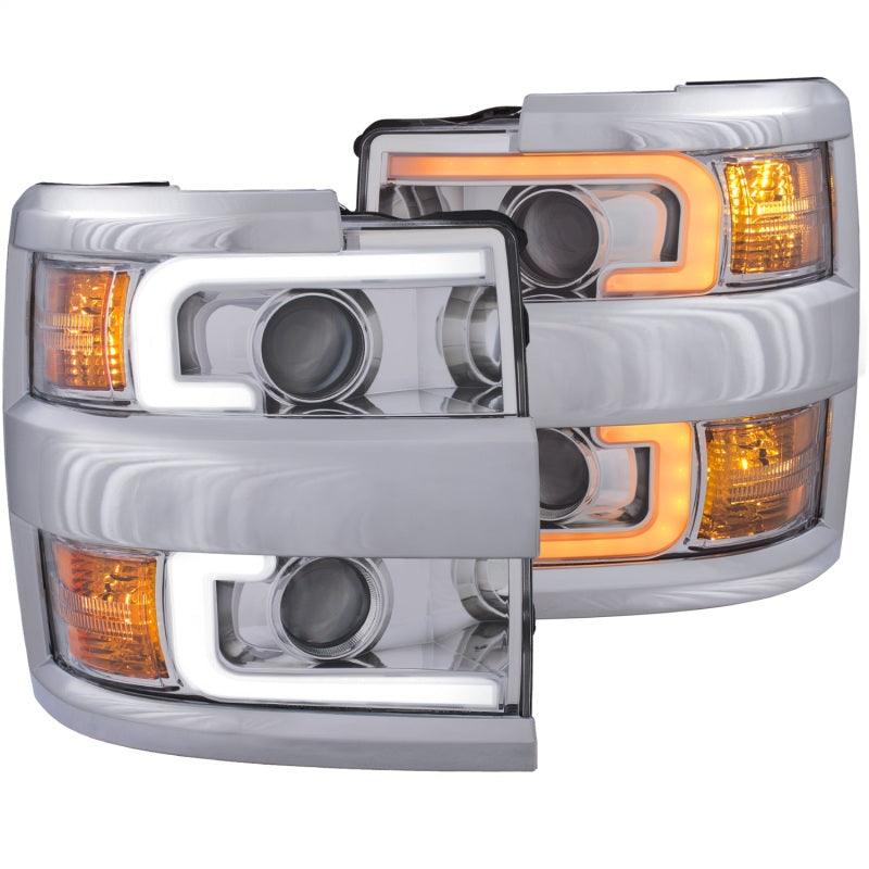ANZO Projector Headlights 15-17 Chevrolet Silverado 2500HD / 3500HD Chrome w/ Chrome Rim - Order Your Parts - اطلب قطعك