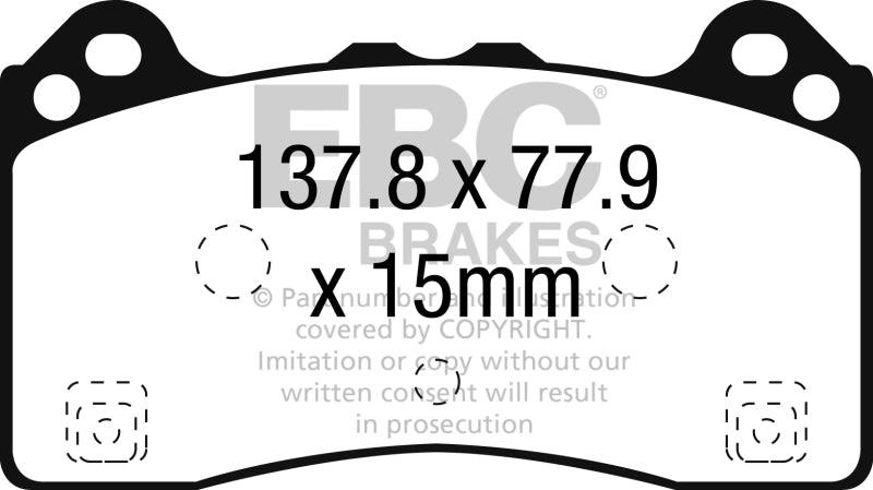 EBC 16-18 Ford Focus RS Redstuff Ceramic Low Dust Front Brake Pads - Order Your Parts - اطلب قطعك