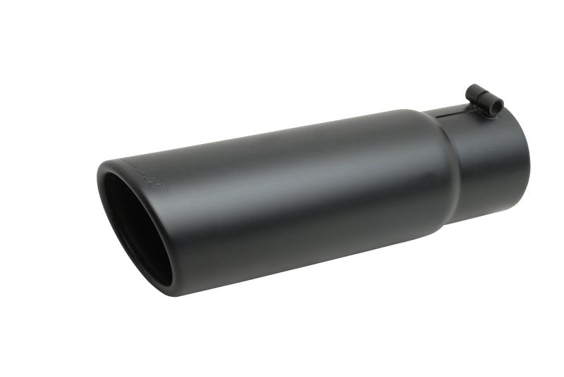 Gibson Rolled Edge Angle-Cut Tip - 4in OD/3.5in Inlet/12in Length - Black Ceramic - Order Your Parts - اطلب قطعك