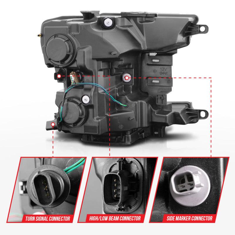 ANZO 2018-2020 Ford F-150 Projector Headlight w/ Plank Style Switchback Black Housing - Order Your Parts - اطلب قطعك
