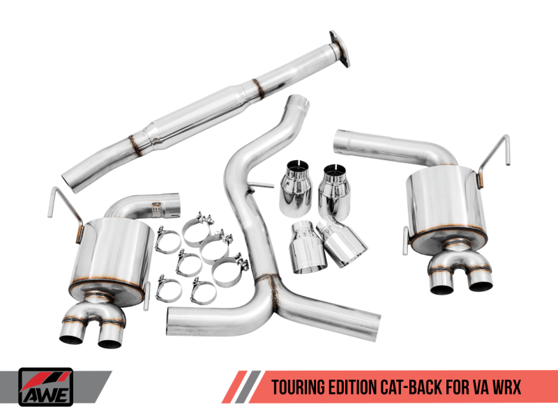 AWE Tuning 2015+ Subaru WRX VA Sedan Touring Edition Exhaust - Chrome Silver Tips (102mm) - Order Your Parts - اطلب قطعك