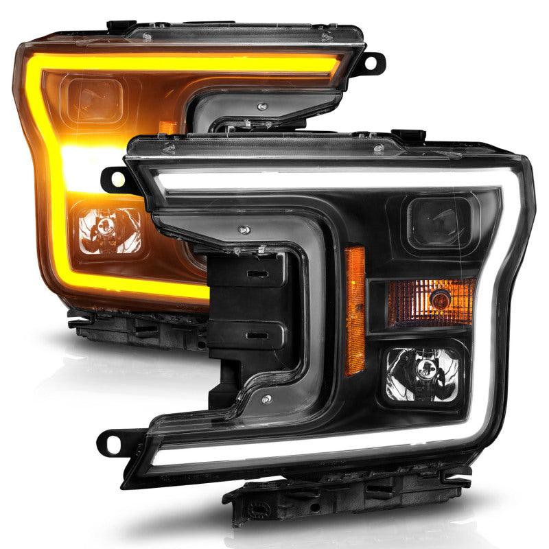 ANZO 2018-2020 Ford F-150 Projector Headlight w/ Plank Style Switchback Black Housing - Order Your Parts - اطلب قطعك