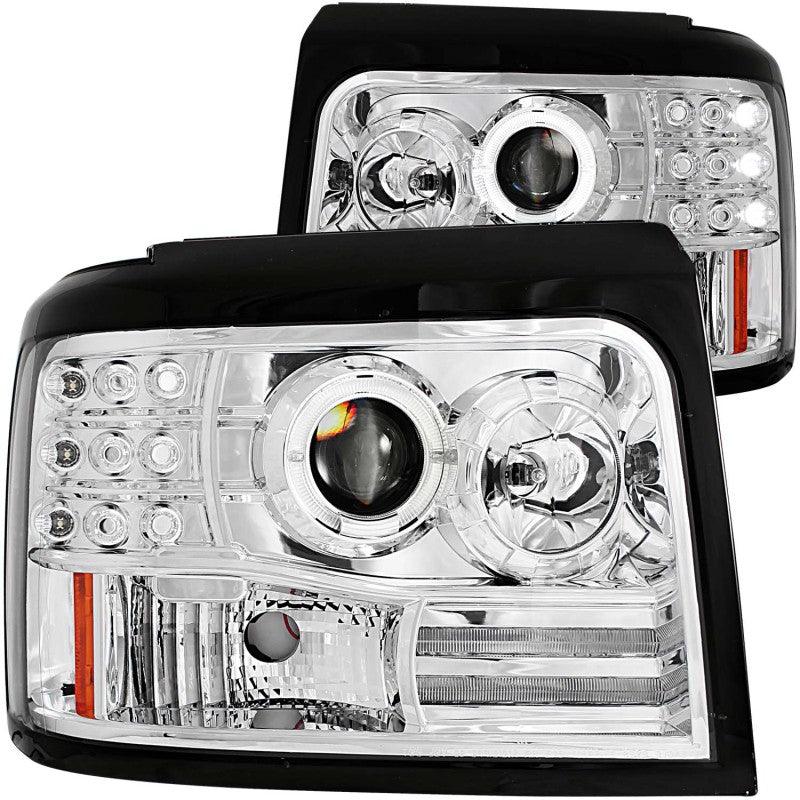 ANZO 1992-1996 Ford F-150 Projector Headlights w/ Halo Chrome w/ Side Markers and Parking Lights - Order Your Parts - اطلب قطعك