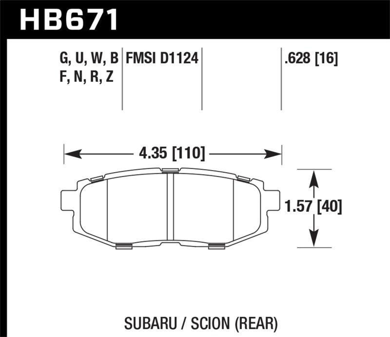 Hawk 2013-2014 Scion FR-S Base 2dr Coupe HPS 5.0 Rear Brake Pads - Order Your Parts - اطلب قطعك