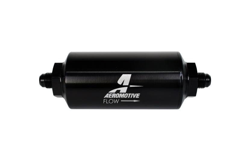 Aeromotive In-Line Filter - (AN-6 Male) 10 Micron Microglass Element Bright Dip Black Finish - Order Your Parts - اطلب قطعك
